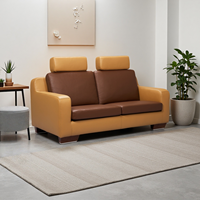 Canapé convertible deux places de haute qualité pour salon de villa moderne, couleurs personnalisables, pieds en bois, cuir/tissu performance