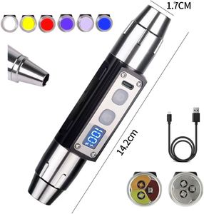 Longwave Shortwave UV Lamps 254nm 365nm 395nm Minerals Phosphor Detector UVA UVC Blacklight LED Flashlight Filter Camping USB - Product Image 4