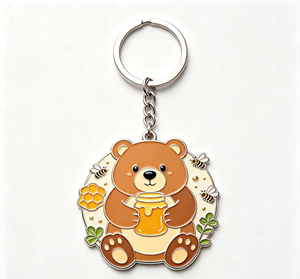 <b>Cute</b> <b>Bear</b> Metal Key Chain Cartoon Animal Key Ring Enamel Zinc Alloy Pendant for Gift and Promotion - Product Image 4