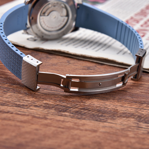 Fermoir de montre JAETIUM en acier inoxydable à déployement papillon 16mm 18mm avec motif à carreaux - Product Image 6