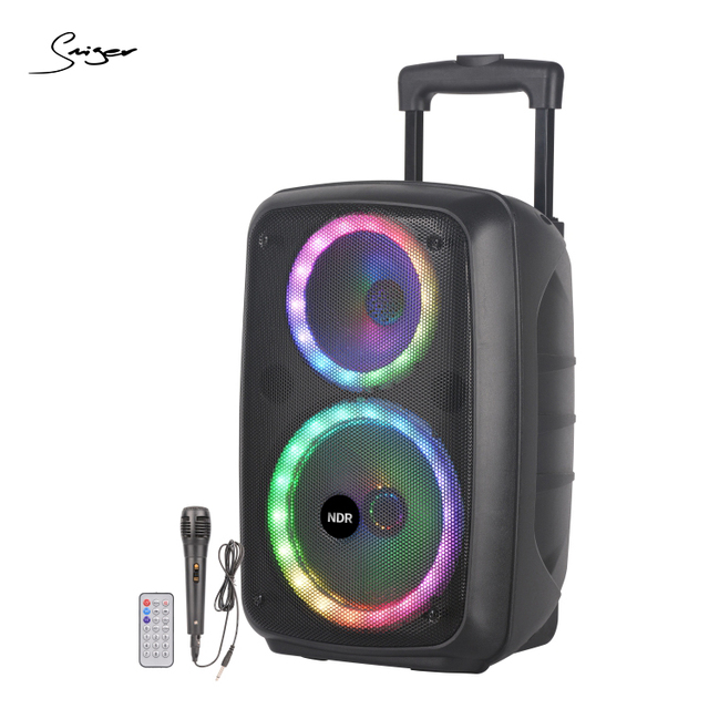 Popular 8 Inch Party Speaker with Light Drawbar Speaker Portable Dj Trolley Amplifier Audio Manufacture