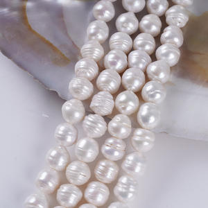 Natural 10-11mm Baroque Button Tailed Freshwater <b>Pearl</b> White <b>Loose</b> <b>Pearls</b> for DIY Bracelet Jewelry 18cm Short Strip - Product Image 3
