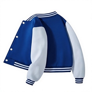 Chaqueta Cortavientos Personalizada Reversible Unisex Azul y Blanca Estilo Preppy con Cuello Camisero y Manga Regular de Poliéster - Product Image 1