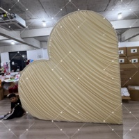 Arco Romántico de Hierro con Tela Drapeada para Entrada de Ceremonia de Boda, Decoración de Fiesta en el Jardín