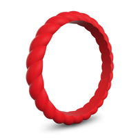 Bagues de mariage en silicone fines et empilables pour femmes, style éternité, personnalisées, design géométrique tendance Xiao Teng
