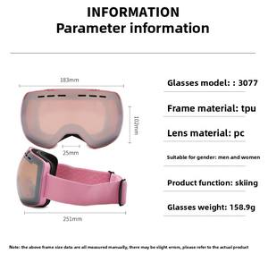 Gafas de esquí magnéticas a prueba de viento de doble capa antiniebla gafas de esquí hombres mujeres nieve montaña escalada gafas de protección - Product Image 4