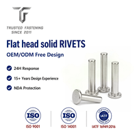 Rivets plats solides TianFang pour les joints de poignées d'ustensiles de cuisine, finition anodisée, tailles personnalisées avec support d'échantillonnage rapide