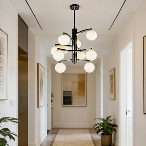 Lámpara Colgante Esférica Moderna de Múltiples Cabezas, Color Crema Cálido y Acogedor, Estilo Minimalista Bauhaus Vintage - Product Image 3