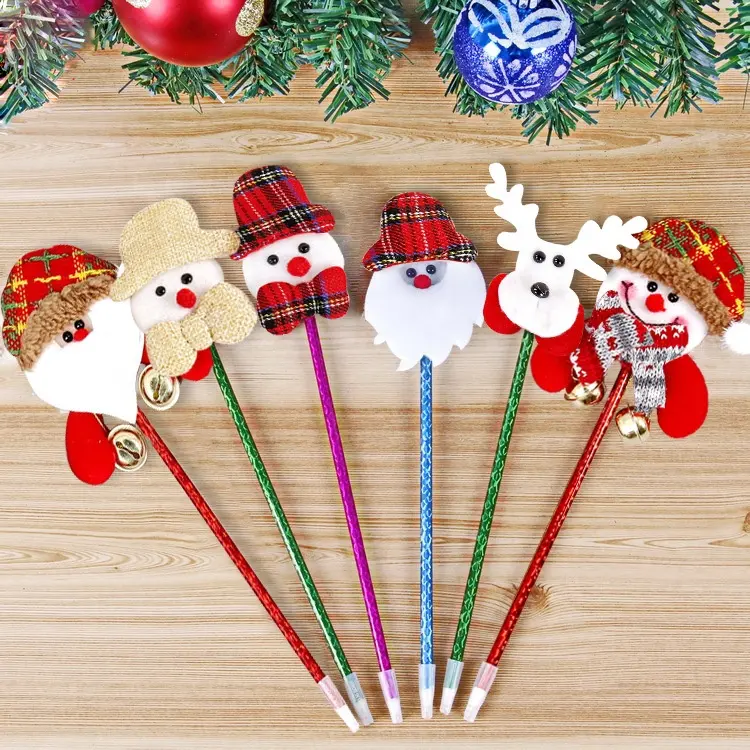 Decorazioni natalizie all'ingrosso cancelleria per ufficio forniture educative penne a sfera natalizie creative regalo di natale per bambini