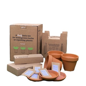 Kit <span class=keywords><strong>de</strong></span> coffret cadeau miniature personnalisé pour jardin d'herbes <span class=keywords><strong>en</strong></span> <span class=keywords><strong>terre</strong></span> cuite Petit <span class=keywords><strong>pot</strong></span> <span class=keywords><strong>de</strong></span> fleurs pour pépinière d'extérieur ou <span class=keywords><strong>de</strong></span> maison Cultivez vos propres herbes - Product Image 1