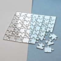 100 Pièces de Découpes de Puzzle en PVC Acrylique Transparent, Pièces de Puzzle Vides, Impression Personnalisée, Découpe Résistante aux UV pour Conception Personnalisée DIY