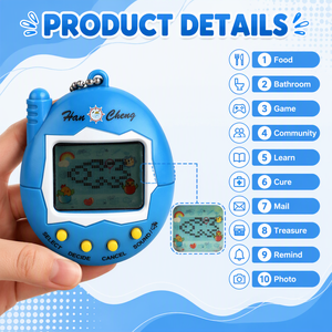 Console de <span class=keywords><strong>jeu</strong></span> électronique numérique pour animaux virtuels, jouet d'adoption de chiot, avec 197 animaux, porte-clés interactif, cadeau amusant pour les voyages - Product Image 4