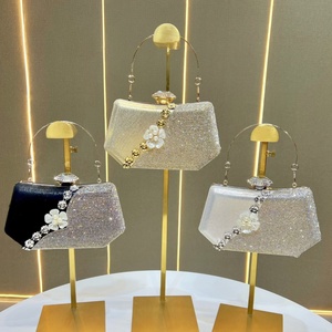 Bolsos de Noche con Flores de Cristal y Pedrería 2026, Bolso de Mano con Correa de Cadena para Mujer, para Bodas y Fiestas, Bolsos de Lujo para Mujer - Product Image 1