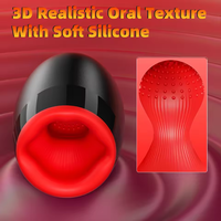 Masseur vibrant rotatif pour homme, modèle Flame Red Lips Creeping Trainer, rechargeable, masturbateur pour adulte, 9.4x18.3CM, 417.5g, MY-0284