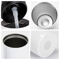 Gobelet isotherme en acier inoxydable de 20 oz, vierge pour sublimation, modèle mince et droit, avec couvercle et paille