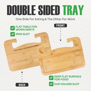 Portable Bamboo Car <b>Steering</b> <b>Wheel</b> <b>Tray</b> Table for Laptop and Food - Product Image 4