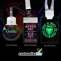 Porte-badge OEM avec cordon en acrylique LED, porte-badge vierge transparent gravé au laser, étiquette nominative