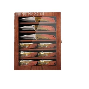 Expositor de cuchillos de madera de varias capas, caja de colección de navajas de pared, caja de almacenamiento de dardos, con tapa abatible transparente - Product Image 2