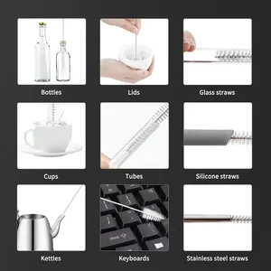 Living Giving 3-Piece Eco-Friendly Multifunctional Kitchen Cleaning <b>Brush</b> Set Silicone <b>Bottle</b> Cleaning <b>Brushes</b> - Product Image 6