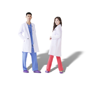Chaqueta blanca de ajuste clásico de manga larga con logotipo personalizado para médico, uniforme de hospital simulado, chaquetas médicas de enfermería para mujer - Product Image 1