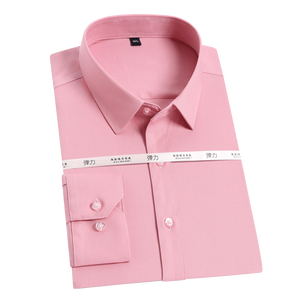 Männer Button Down Regular Fit Party Hochzeit Herren Casual Shirts Nicht-Eisen Solid Stretch Formale Shirts Plus Size Herren Shirts - Product Image 6