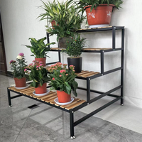 Vente directe sur pied du salon support de fleurs à plusieurs niveaux cour extérieure support de pot de fleur simple