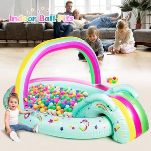 Piscina Inflable con Rociador de Agua, Juguete Acuático para Niños, con Toldo Arcoíris - Product Image 5