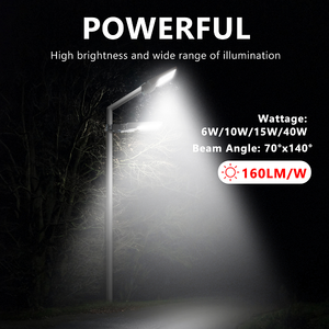 15W 1500LM オールインワン屋外ソーラーLED街路灯、センサー付き、IP65防水、バッテリーバックアップ、RoHS認証、道路照明用 - Product Image 2