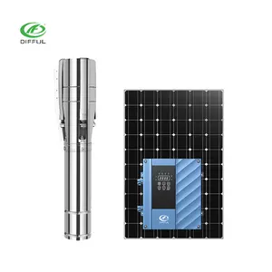 Difful Factory 2200w ACDC Hybrid Solar Water Pump For Deep Well