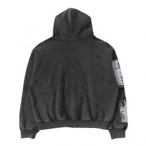 Custom Oversized Zip up Hoodie Hombres Vintage Heavyweight Zip up Hoodie - Product Image 2