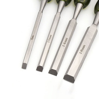 Outils de sculpture sur bois en acier CR-V ciseaux plats pour le travail du bois couteaux de sculpture sur bois pleine grandeur avec manche Double couleur Transparent