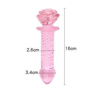 Dildo anal en cristal de verre en forme de rose, étanche, écologique, pour homme/femme/gay, plug anal, masturbation anale, jouet sexuel - Product Image 5