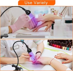 Lámpara de luz de curado de <span class=keywords><strong>uñas</strong></span> de gel UV portátil de 3W con cuello de cisne y abrazadera accesorios de luz de curado UV <span class=keywords><strong>ultravioleta</strong></span> - Product Image 5