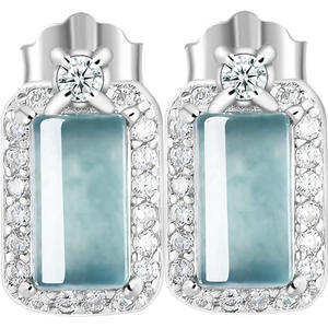 Boucles d'oreilles en jadeite naturelle bleu eau, motif bambou, argent S925, design original, bijoux pour femmes, style chinois D785 - Product Image 5
