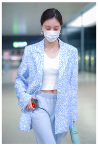 Blazer da <span class=keywords><strong>Donna</strong></span> in Cotone e <span class=keywords><strong>Lino</strong></span> con Motivi Floreali Blu, Giacca Lunga e Ampia, Cappotti e Giacche da <span class=keywords><strong>Donna</strong></span> - Product Image 5