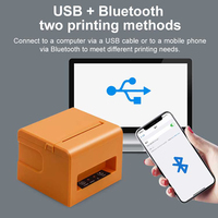 Impresora Térmica de Etiquetas POS de Escritorio de 80 mm, Impresora Inalámbrica Bluetooth y Serial para Pequeñas Empresas, Máquina de Impresión de Etiquetas
