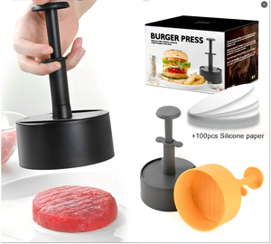 Alat dapur rumah tipe tekan bulat, alat dapur rumah antilengket Manual plastik ABS untuk pembuat daging Hamburger BBQ - Product Image 1