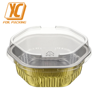 Moule à gâteau miniature en aluminium jetable de qualité alimentaire XC Y72 400 ml avec couvercle en plastique pour les gobelets à pâtisserie à emporter