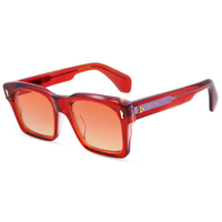 Lunettes de soleil carrées en acétate rétro épaisses-Cadres surdimensionnés fabriqués à la main, teintes vintage et structure de charnière spéciale