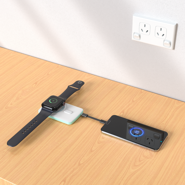 2-in-1 Magnetic Portable Power Bank 5000mAh with 15W Phone & 2.5W Watch Wireless Charging, 20W Fast Charging