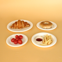Assiette en bagasse biodégradable et écologique personnalisée de 6 pouces, 7 pouces, 8 pouces, 9 pouces, 10 pouces, 3 compartiments, jetable, compatible micro-ondes
