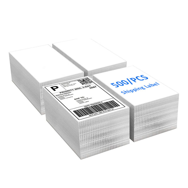 Fanfold 6X4 100*150 Mm 4X6 Inch Paper Direct Thermal Label Rolls for Shipping
