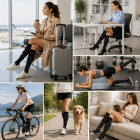 Chaussettes de compression montantes personnalisées à motif rayé noir, chaussettes athlétiques avec logo OEM, respirantes pour la course, le cyclisme et la vie quotidienne