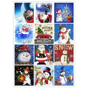 Modern fashion canvas art 5D custom diamond painting Christmas Snowman diamond painting for kids