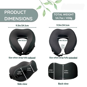 Velvet Hooded Travel <b>Neck</b> <b>Pillow</b>, Memory Foam U-Shaped <b>Neck</b> Support with Adjustable Drawstring for Airplane Office - Product Image 4