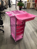Chariot de Salon à 6 Niveaux, Chariot Roulant 1 Pièce, Valise de Maquillage, Support de Rangement pour Coiffure, pour Salon de Manucure, Spa, Barbier, Magasin
