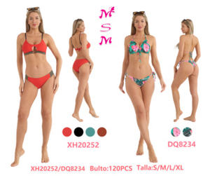 ชุดบิกินี่ผู้หญิงแบบไขว้หลัง ลายดอกไม้ กางเกงทรงที ผ้ายืดสแปนเด็กซ์ โพลีเอสเตอร์ ชุดว่ายน้ำทรงปกติ แบบดันทรง - Product Image 3