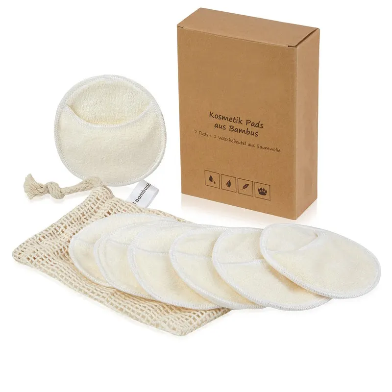 Bamboo Makeup Remover Pads Reusable Organic Bamboo Cotton Rounds with Laundry Bag Washable Facial Cleansing