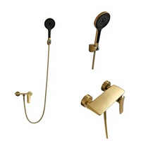 Robinet de baignoire deux-en-un, ensemble de douche simple pour salle de bain, mitigeur tout en cuivre, robinet d'hôtel de type séparé, moderne et minimaliste en céramique