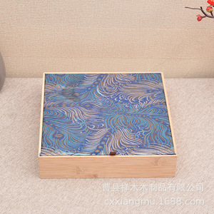 Caja de Bambú para Pastel de Té, Rectangular, Color Madera, Hecha a Mano, Estilo Chino, Caja de Almacenamiento - Product Image 4
